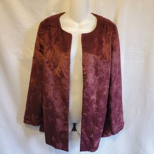 Anthropologie Tabitha Talley Womens Sz Sm Faux Fur Coat Burgundy City Party